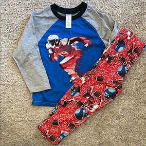 Kids Football Pajama Set - Blue and Red size S 5/6